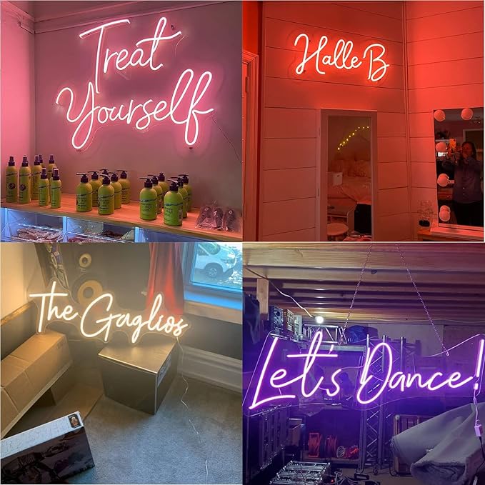 Custom Neon Signs for Wall Decor, CUSTOMNEON Personalized Neon Signs Customizable for Wedding Birthday Prom Party, Custom Neon Lights for Bedroom Bar Studio Beauty Salon Business Shop