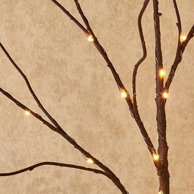 Fudios Lighted Branch Plug in with Timer Willow Branches with Fairy Lights for Vase Twig 32IN 150 LED Outdoor and Indoor Holiday Party Decor