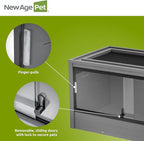 New Age Pet ECOFLEX 36" Mojave Reptile Lounge -Durable Wood Plastic Composite Habitat with Ventilation, Removable Glass Doors & Lock, Easy Assembly, for Tortoises, Snakes, Iguanas