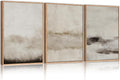 HPINUB Large Abstract Framed Canvas Wall Art Set,Minimalist Beige Gray Pastel Watercolor Wall Decor,Modern Illustration Neutral Art Painting for Living Room,Bedroom,Dining Room,Office -24"x36"x3