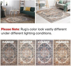 Keen Home Design 4x6 Rug - Machine Washable Area Rug with Non-Slip Backing, Ideal for Living Room, Dining Room, Bedroom - Vintage, Easy Clean, Durable, Low Pile Rug - (4' x 6')