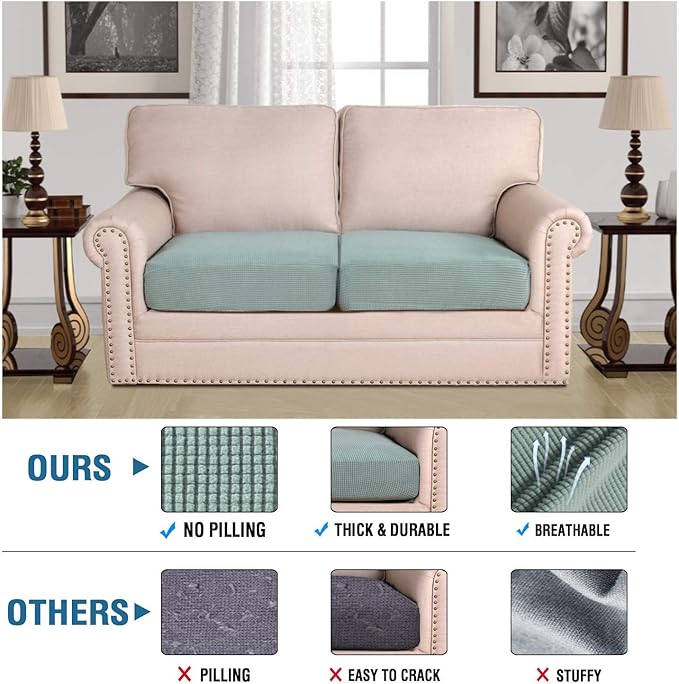 H.VERSAILTEX Super Stretch Stylish Cushions Covers/Furniture Cover Spandex Jacquard Small Checked Pattern Super Soft Slipcover Washable Individual