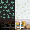 SAOROPEB Glow in The Dark 3D Butterfly 24 Pcs 3 Sizes, Luminous Butterfly Stickers for Ceiling or Wall, Glow in The Dark Party Supplies, Removable Luminous Stickers for Kids Babys Nursery (Green)