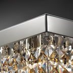 Luxury Lighting Fixture Chandelier Rectangular with Raindrop Crystals Pendant Light Fixture 10-Lights Modern Crystal Rectangle Flush Mount Chandelier for Living Room Dining Room Bar L47 Inch