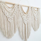 Achart Macrame Wall Hanging Large- Boho Wall Decor- large wall art- Wall Decor Living Room- Macrame Tapestry Boho Decor for Bedroom (Wooden Bead)