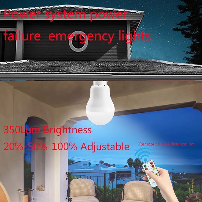 Solar Light Bulb Portable 350LM Solar Powered Camping Light Led Lantern Outdoor for Lamp Light Hiking Fishing Tent Indoor Shed Chicken Coop Hurricane Emergency with USB Chargeable