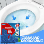 USKICH Toilet Bowl Cleaner Tablets 20 PACK, Bathroom Automatic Toilet Tank Blue Cleaners with Bleach, Slow-Releasing Household Toilet Cleaners for Deodorizing, Descaling, against Tough Stains