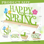 COCHIE Metal Happy Spring Sign, Spring Decorations for Home, Office, Shelf, Mantel, Indoor, Spring Flower Decor, Spring Butterfly Table Top Party Decoration (Spring)