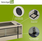 New Age Pet ECOFLEX 60-Inch Mojave Reptile Lounge in Maple- Durable, Moisture-Resistant Wood Plastic Composite Habitat with Vented Side Panels, Removable Sliding Glass Doors & Lock