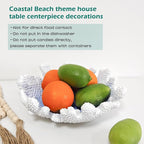 Santorini Blue Coral reef Textured Decorative Bowl,9.45" Medium Resin Decorative Centerpiece Bowl for Coastal Beach theme house table centerpiece decorations & Nautical decorations for coffee table