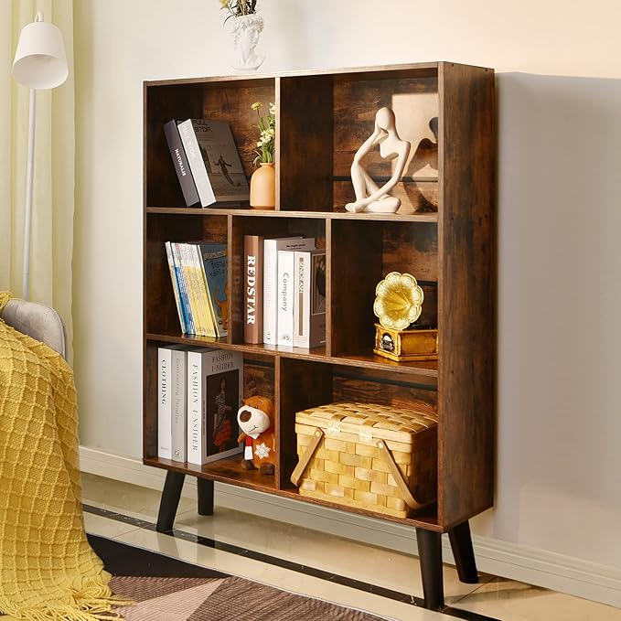 LEYAOYAO 3 Tier Cube Bookshelf - Modern Storage Organizer