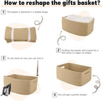 OIAHOMY Storage Basket for Shelves, Closet Cube Storage Bins Baskets for Clothes Blanket Towels, Baby Nursery, Toy Baskets Box, Woven Rope Basket, 17.72*12.99*7.87 IN, 2 Packs Jute Yellow