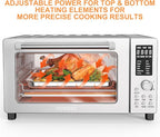 Nuwave Bravo Air Fryer Toaster Smart Oven, 10-in-1 Countertop Convection, 1800 Watts, 21-Qt Capacity, 50°-450°F Temp Controls, Top and Bottom Heater Adjustments 0%-100%, PFAS Free, Stainless Steel