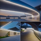 GZBtech Flexible LED Neon Rope Lights 33FT,AC 110-120V Waterproof Strip Light, 120 LEDs/M Cuttable Connectable Neon Lighting for Indoor Outdoor Home Decor/Commercial Building Use-Cold White 10M