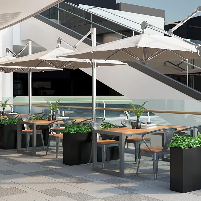 Galvanized Steel Metallic Heavy Planter for Outdoor Plants Metal Outdoor Planter Spliced Flower Box with Partitions for Outside,Indoor,Garden (Black, 30 * 12 * 24)