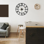 Large Wall Clock for Living Room Decor - 40cm/ 16 Inches Silent Non-Ticking Metal Wall Clocks Battery Operated, Vintage Decorative Modern Wall Clock for Bedroom, Office, Farmhouse Decor