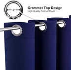 ChrisDowa Blackout Curtains 72 inches Long for Bedroom - 2 Panels Set Grommet Thermal Insulated Room Darkening Curtains for Living Room (Navy Blue, 42 x 72 Inch)