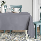 sancua Rectangle Tablecloth - 90 x 132 Inch - Water Resistant Spill Proof Washable Polyester Table Cloth, Decorative Fabric Table Cover for Dining Tables, Buffet Parties and Camping, Light Grey