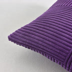 Fancy Homi 2 Packs Purple Lumbar Decorative Throw Pillow Covers 12x20 Inch for Living Room Couch Bed, Farmhouse Boho Home Decor, Soft Striped Corduroy Rectangle Accent Cushion Case 30x50 cm
