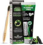BENTODENT Fluoride Free Organic Charcoal Toothpaste with Bentonite Clay for Teeth Whitening- Natural Sensitive Teeth Whitening Toothpaste, Vegan, Travel