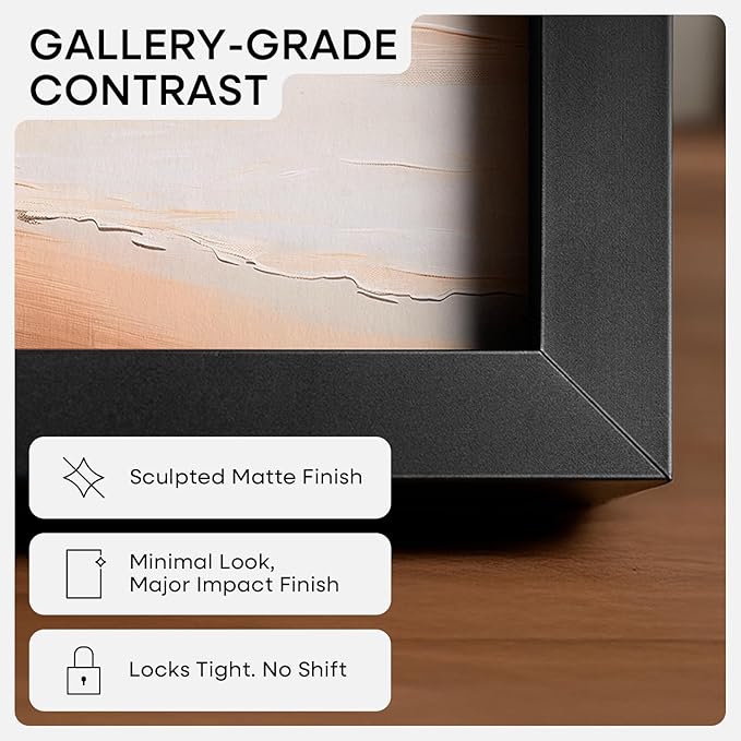 Homeforia 20x30 Poster Frame Black, High End Metal 20 x 30 Picture Frames with Mat 16 by 24 inch Photo, 30x20 Large Frame for Wall, 20x30 Thin Frame Matted to 16x24, Tempered Glass, Wall Kit, Set of 1