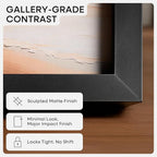 Homeforia 24x30 Poster Frame Black, High End Metal 24 x 30 Picture Frames with Mat 18 by 24 inches Photo, 24x30 Black Frame Matted to 18x24 Print, 30x24 Large Frame, Tempered Glass, Wall Kit, Set of 1
