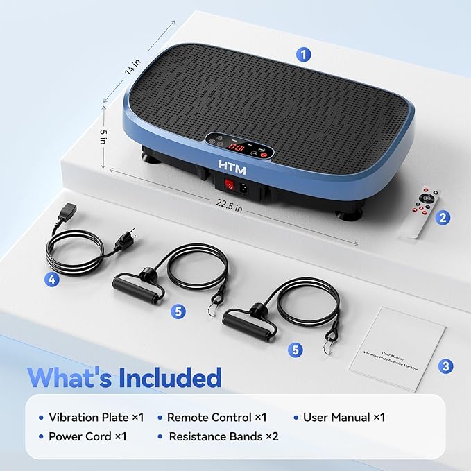 Vibration Plate Exercise Machine - 330lbs Weight Capacity, 120 Speed Levels, 5 Program Modes - Full Body Workout for Home Fitness, Toning & Wellness, LED Display, Low Noise Motor