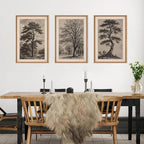 HPINUB Vintage Sketch Tree Framed Canvas Wall Art Set,Modern Nature Botanical Wall Decor, Antique Wilderness Tree Artwork,Minimalist Neutral Art Prints for Living Room,Bedroom,Farmhouse-16 x24 x3