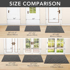 hicorfe Front Door Mat Outside Entrance,32"x40" Absorbent Muddy Dirt Resist Welcome Door Mats Outdoor Indoor,Stain and Fade Resistant,Non Slip Backing Entry Mat Doormat for Entryway(Grey)