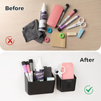 loukin Magnetic & Adhesive Dry Erase Marker Holder with Diver, 1 Small + 1 Mini, Magnetic Storage Organizer for Whiteboard or Refrigerators (Black)