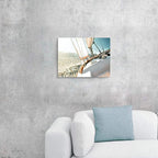 ARTISTIC PATH Sailboat Picture Seascape Wall Art: Nautical Artwork Print on Canvas Painting for Bedrooms (16" W x 11" H,Multi-Sized)