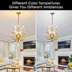Ganeed Crystal Chandeliers,K9 Crystal Pendant Light with 3-Light Chandelier Lighting Fixtures,Ceiling Light for Living Room Bedroom Restaurant Hallway (Gold)