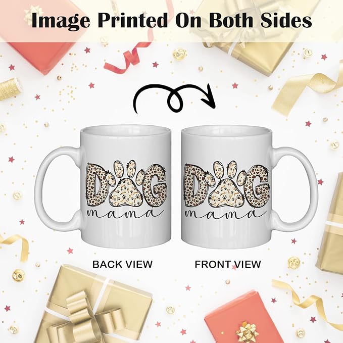 JINYO Dog Mama Mug, Dog Mom Coffee Cup, Dogs Lover Owner Gifts for Women, Pet Lover Gifts Ceramic Coffee Tea Mug 11 oz