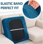 hyha Waterproof Couch Cushion Covers, Stretch Sofa Couch Seat Slipcover for Dog Washable, Non-Slip Waterproof Outdoor Cushion Covers for Patio Furniture Replacement (2 Pieces, Deep Teal)