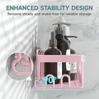 Veken Rustproof & Waterproof Shower Caddy 6-Pack, No Drilling Adhesive Shelves Rack with Soap Holder, Large Capacity Bathroom Organizers and Storage, Wall-Mounted Kitchen & Home Decor