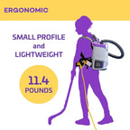 ProTeam GoFit 3 Commercial Backpack Vacuum with ProBlade Hard Surface & Carpet Tool Kit, 3 qt, Corded