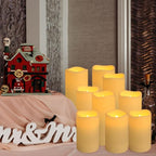 Set of 72 Flameless Led Battery Opeated (D2.2'' x H4''5''6'') Waterproof Outdoor Indoor Candles with 10-Key Remotes and Cycling 24 Hours Timer