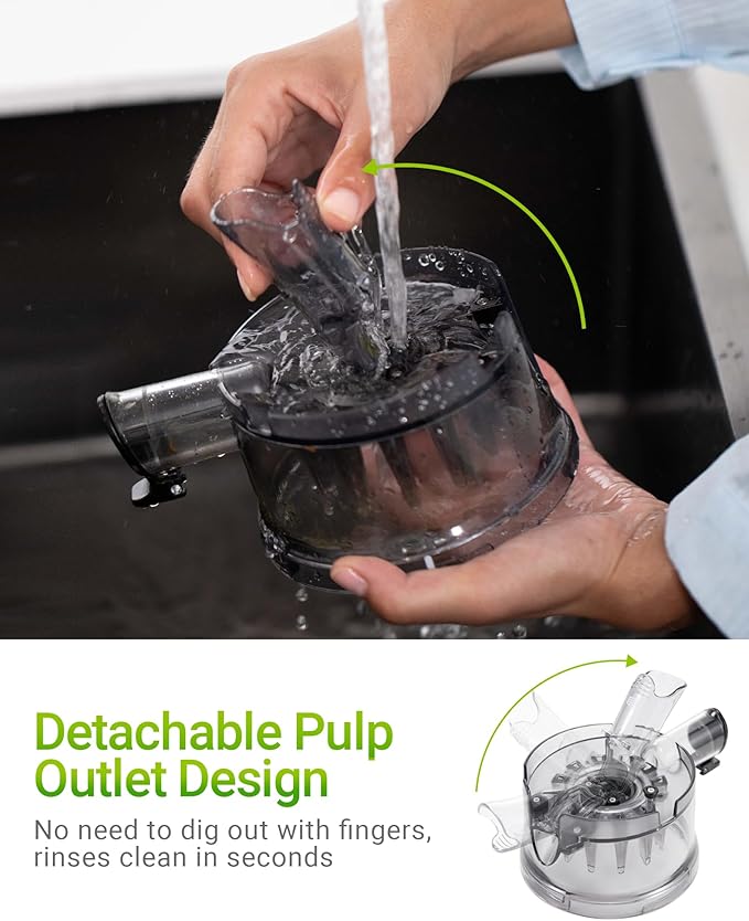 Cold Press Juicer Machines – 6.5'' Large Feed Chute for Whole Fruits & Vegetables, High Juice Yield, Easy To Clean