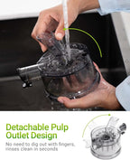 Cold Press Juicer Machines – 6.5'' Large Feed Chute for Whole Fruits & Vegetables, High Juice Yield, Easy To Clean