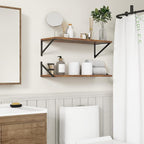 Fun Memories 27.5" W x10 D Floating Shelves, Large Wall Shelves 27.5 Inch Long, Set of 2, Farmhouse Wood Floating Shelf Wall Mounted, Deep Shelves for Bathroom, Living Room, Kitchen, Rustic Brown