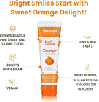 Himalaya Botanique Kids Toothpaste, Herbal, Orange Flavor, Fights Plaque, Fluoride-Free, Gentle, No Artificial Flavors or Colors, SLS Free, Gluten Free, Cruelty Free, Vegan, Foaming, 4 Oz, 1 Pack