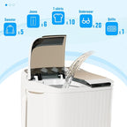 Pataku Portable Washing Machine, 17.6 Lbs Compact Mini Washer and Dryer Combo,Twin Tub Laundry Washer with Spin Cycle, Soaking Function Ideal for Apartment, Dorms, RVs Camping, Grey