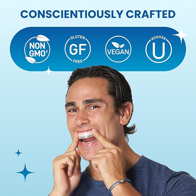 POOOF! Dissolving Teeth Whitening Strips by Dr. Bill Dorfman | 12% Hydrogen Peroxide | No-Slip Melt-Away Advanced Seal | Fast Stain Removal | Enamel & Sensitive Safe | 20 Ct (10-Day) | Polar Mint