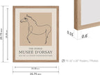 Poster Master Vintage Poster - Retro Minimalist Print - Gift for Artist, Friend - Horse, Line Drawing, Sketch, Abstract - Wall Decor for Living Room, Bedroom, 16x20 Beige Framed