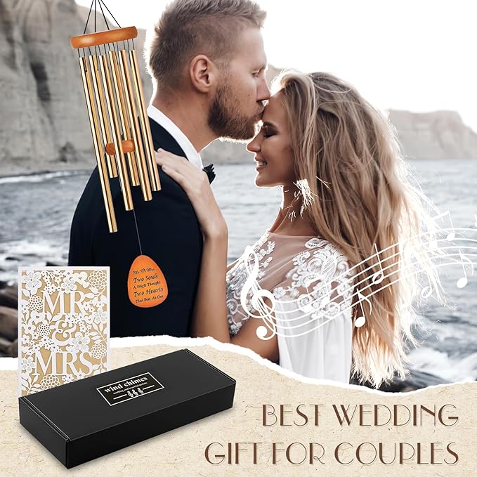 Wedding Gift for Couples,Mr and mrs Gift,Bride to be Gifts for Bridal Wedding Wind Chime for Outdoor, Garden Decoration,Bridal Shower Gifts