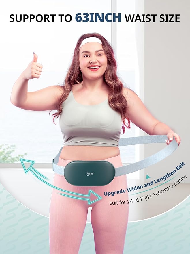 Slimpal Heating Pad for Period Cramps&Back Pain, Plus-Sized Electric Heating Pad, Menstrual Period Cramps Heat Belt Pain Relief, 3 Timer Auto Off Setting, Dark Green