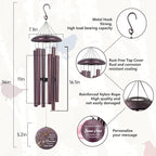 Cardinal Sympathy Wind Chimes Personalized, Windchimes in Memory of a Loved One/Mother, Sympathy Gifts Wind Chimes for Funeral Bereavement Condolences, Memorial Wind Chime