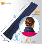 SunnyBay Microwave Heating Pad for Neck and Shoulders, 2.2 lbs 26 inch Long Versatile Microwavable Neck Wrap Warmer or Cool Pack, Hot or Cold Therapy to Relax Sore Muscles (Blue)