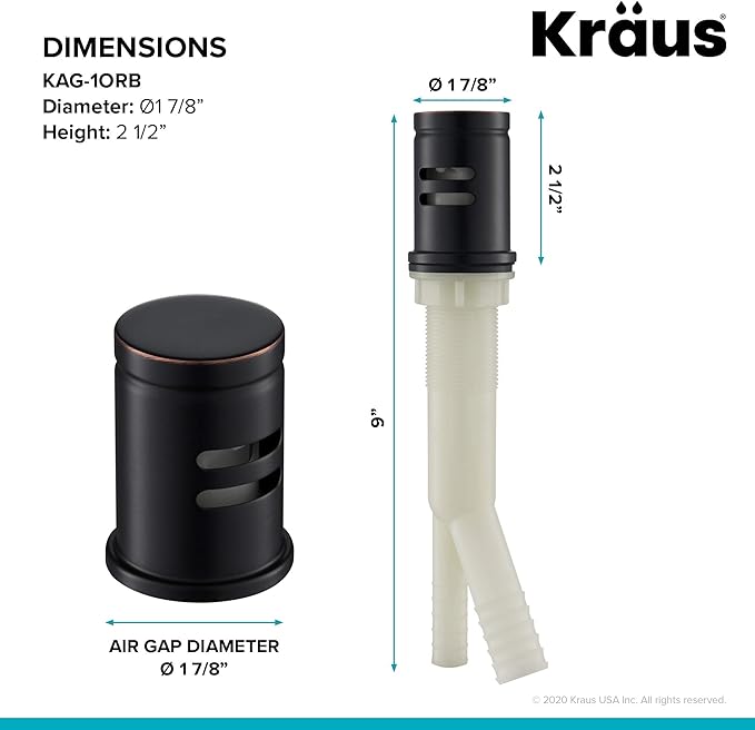 KRAUS Dishwasher Air Gap in Oil Rubbed Bronze, KAG-1ORB
