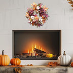 20Inch Fall Wreaths for Front Door,Fall Wreath,Fall Decorations for Home,Autumn Wreaths with White Pumpkins Peony Pine Cones, Fall Door Wreath for Thanksgiving Halloween Indoor Outdoor Decor
